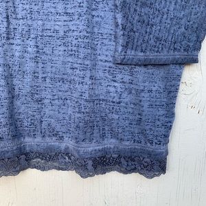 Lane Bryant Tops - Lane Bryant Blue Lace Trim Knit Top Lane Bryant Tops - Lane Bryant Blue Lace Trim Knit Top